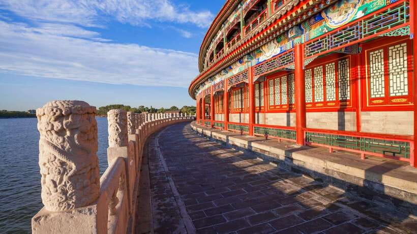 Beijing: Beihai Park Entry Ticket & English PDF Guidebook - Beihai Park’s best angle: historic gardens around a big, calm lake