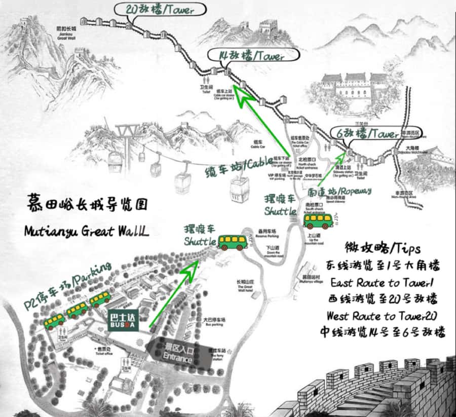 Beijing: Mutianyu Great Wall & Summer Palace Day Tour - Getting to Mutianyu: pickup at Hepingxiqiao and ticket help on the bus