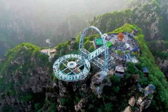 Beijing Private Tour to Shilinxia Cantilever Viewing Platform with Cable Car ride - Stepping onto the UFO glass cantilever: what it’s like under your feet