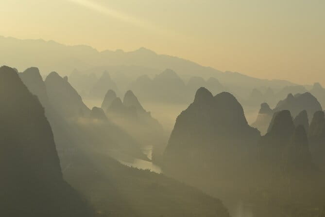 Best of Guilin Li River Xianggong Hill and Yulong River - Li River electric boat, from Yangdi toward the Nine Horses Hill area