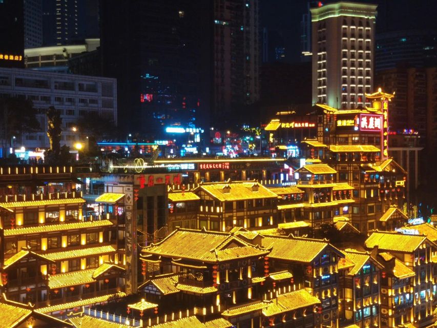 Chongqing: Illuminated Night Tour with Cruise or Hot Pot - Qiansimen Bridge: The River Silhouette Photo Moment