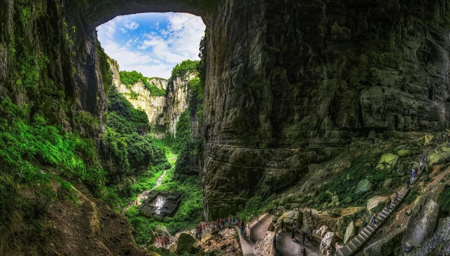 Chongqing: Private Day Tour to Wulong Karst Geological Park - Three Natural Bridges: the elevator drop that makes the bridges feel real