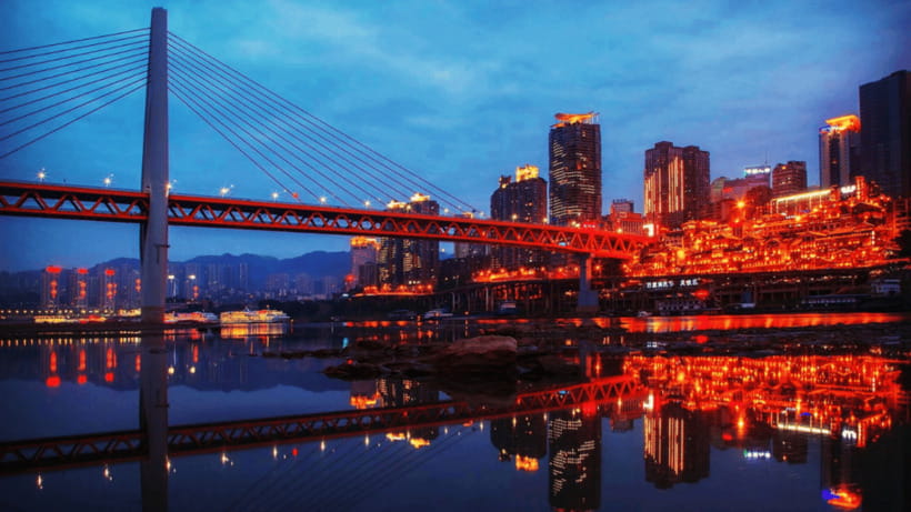 Chongqing: Two Rivers Night Cruise- Yangtze & Jialing Rivers - Entering the Two Rivers Night Scene From Hongyadong Pier