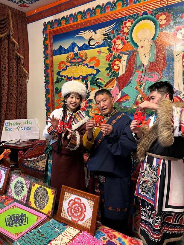 From Chengdu: Tibetan Village Live as a Tibetan Day Tour - Tibetan art time: paper-cutting plus optional Thangka, embroidery, and costume photos