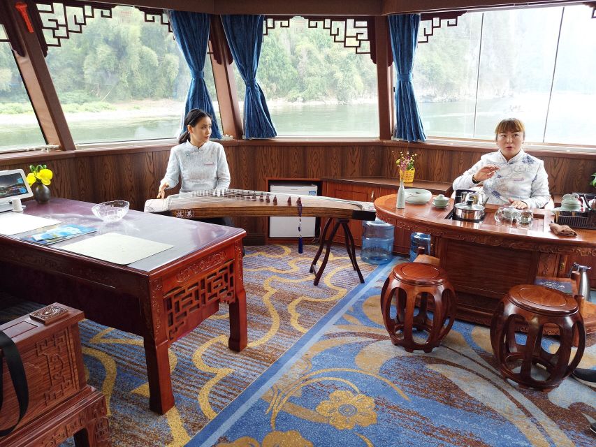 From Guilin: 4 Star Luxury Li River Cruise with Buffet Lunch - On the Boat: Luxury Comfort, Observation Deck Access, and QR Audio