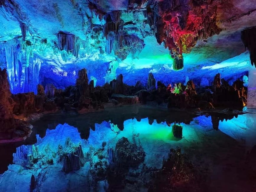 Guilin: 1-Day Cave, Xianggong Hill, Bamboo Boat & Show - Reed Flute Cave: the colorful limestone palace under Guilin