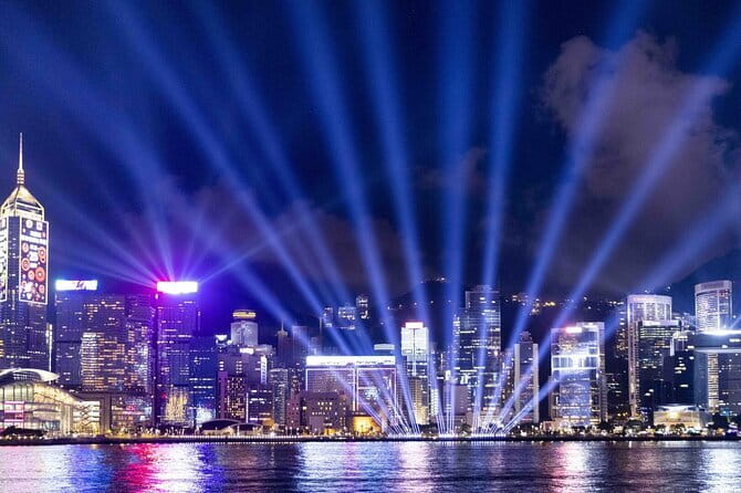 HK Night Views: Victoria Peak Tram & Cruise Buffet Tour - Golden Bauhinia Square photos: quick stop, strong symbolism