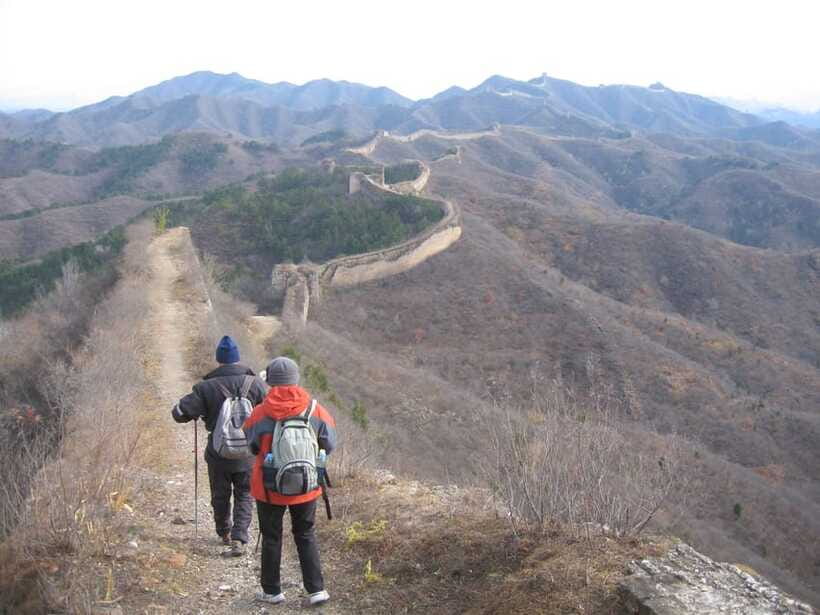 Self-guided challenging hiking from Jinshanling to Gubeikou - Leaving the Wall at Taochunkou and the one-hour hilly trail to Jinshanling West