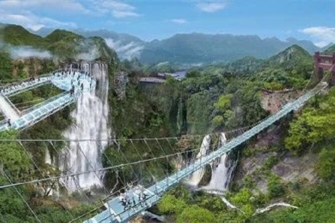 Skywalk Glass Bridge Waterfall Mountain Ancient Cave Private Tour - Gulong Gorge, waterfalls, and the glass skywalk moment